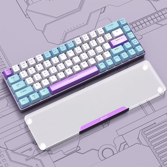 ATTACK SHARK Gaming Acrylic Keyboard Wrist Rest with Anti-Slip Base, Customized Metal Aluminum Alloy Logo, Purple
