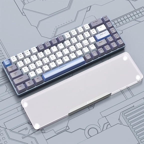 ATTACK SHARK Gaming Keyboard Wrist Rest with Anti-Slip Base, Customized Metal Aluminum Alloy Logo, Silver