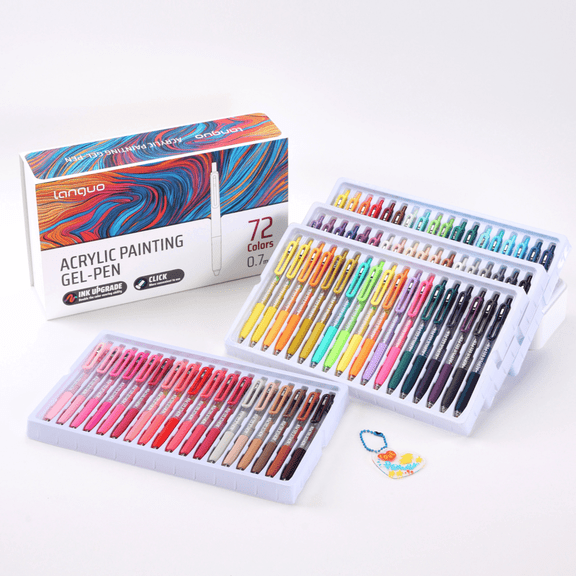 Acrylic Gel Pen 0.7mm – Click Acrylic Painting Marker, Stainless Steel Tip, TPR Soft Grip, Works on Glass, Ceramic, Wood, Plastic, Fabric – DIY Art Supplies for Painting, Writing, Marking