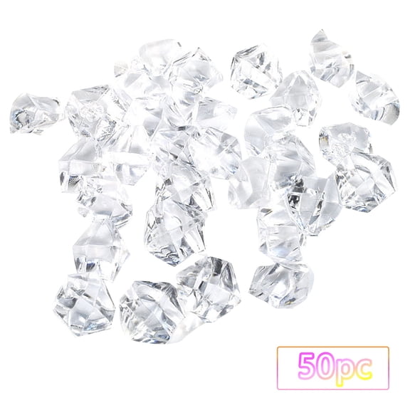 Acrylic Gems for Vase Fillers, 50Pcs Clear Fake Crystals Ice Rocks for Table Scatter, Wedding Centerpieces, and Home Decoration, Plastic Diamonds for Crafts