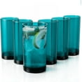 thumbnail image 1 of Acrylic Glasses Drinkware - 6 Piece Unbreakable Plastic Tumblers - BPA-Free, Reusable Plastic Drinking Glasses for Home & Outdoors - Lead-Free & Dishwasher Safe - Turquoise - (24oz), 1 of 8