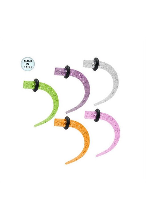 Acrylic Glitter 6 Gauge Ear Stretchers / Tapers - 4 Colors Available