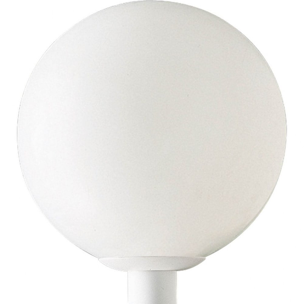 White Acrylic Globe Outdoor Post Lantern, 14-Inch