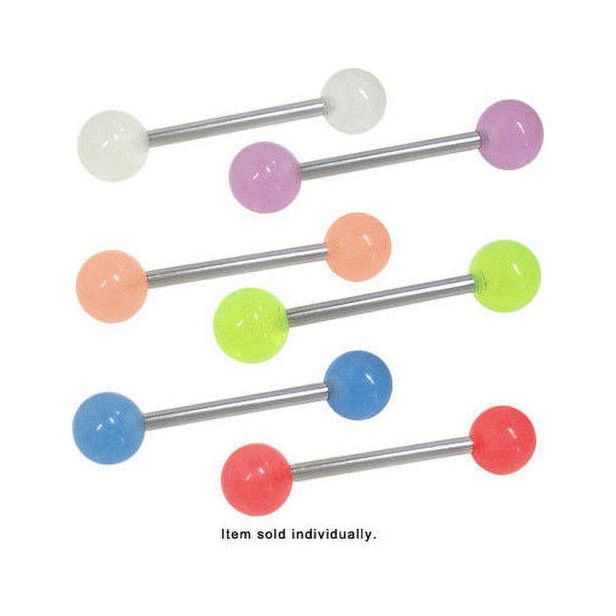 vibrating tongue ring walmart 2 Pack Vibrating Stainless Steel Tongue Rings for Men and Women  Battery-Operated Jewelry for Tongue Piercing main image 0
