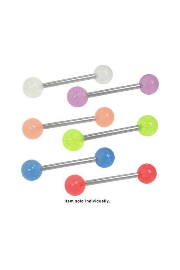 Acrylic Glow in the Dark Barbell Tongue Rings
