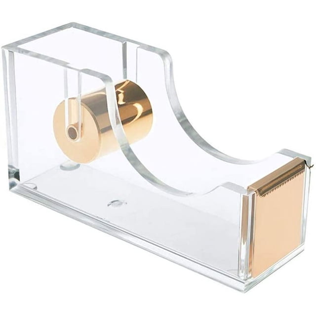 Acrylic Gold Tape Dispenser,Clear Acrylic Desk Dispenser Kit , Modern
