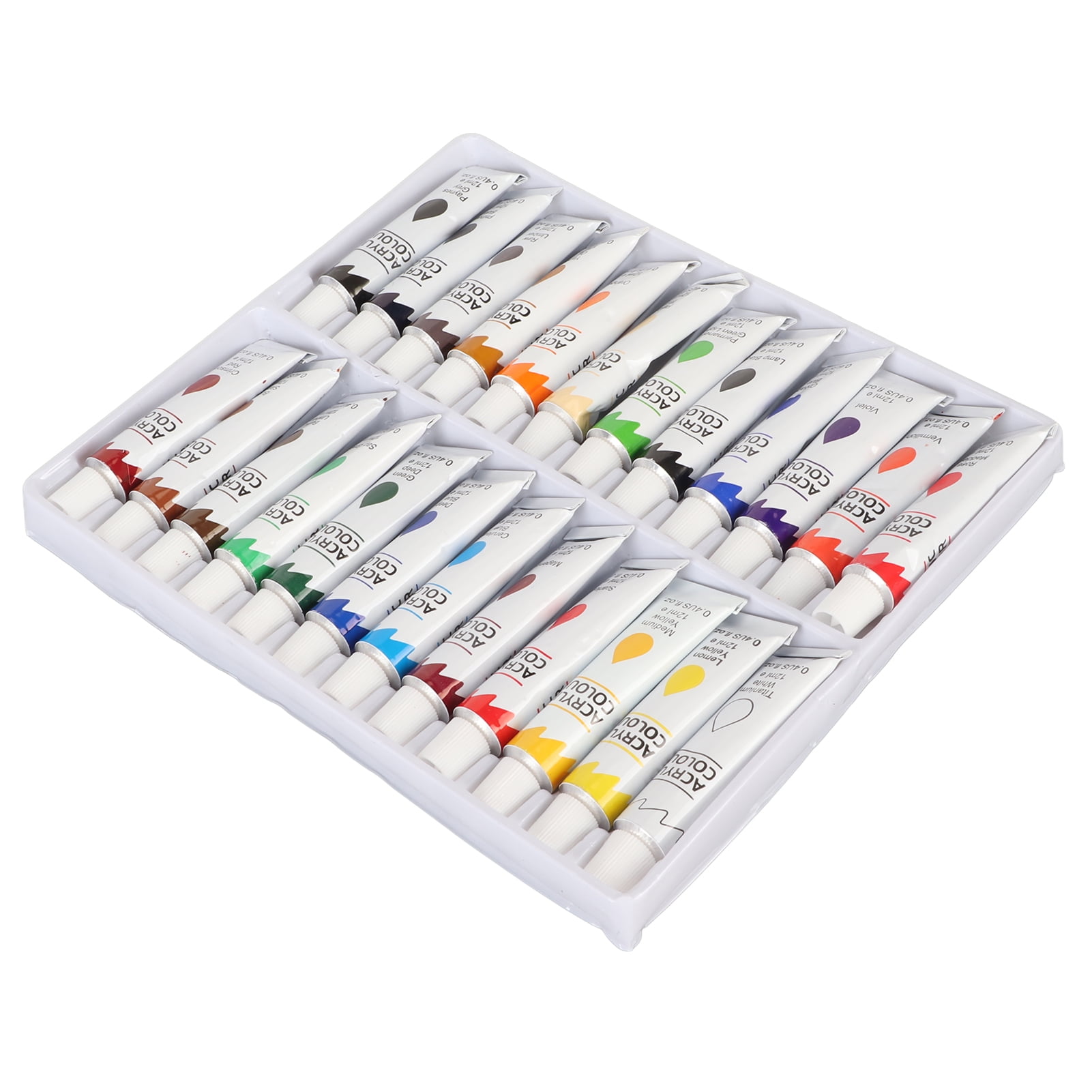 Acrylic Gouache, 12ml Each Easy Coloring 24 Color Widely Used Gouache Paint Sets With Color Card