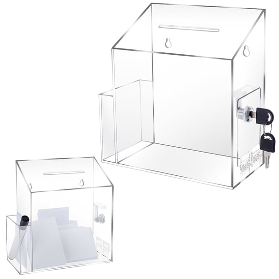 Acrylic Grad Card Boxes Voting Decorative Boxes Rectangle Clear 21.1x10x22cm