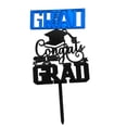 thumbnail image 1 of Acrylic Graduation Cake Topper Blue Congrats Grad Theme For 2026 Graduation Party Decoration 1 Piece, 1 of 8