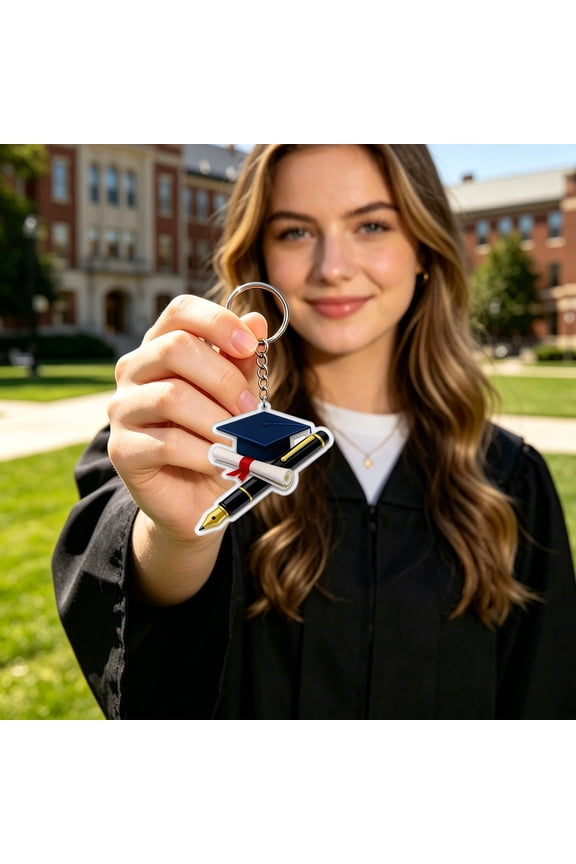 Acrylic Graduation Key Ring, Clear Acrylic Acrylic Graduation Key Ring, Graduation Cap & Gown Keychain, Bag Charm Keepsake, Graduation Keychain for Graduation, Keys, Bags and All Occasion Gifting.