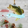 thumbnail image 1 of Acrylic Green Bass Fishing Lover Bass Fishing Christmas Tree Decoration Bass Fishing Christmas Decoration E - Personalized Green Bass Fish Largemouth Flat 2D Christmas Ornaments Tree Decorations, 1 of 4