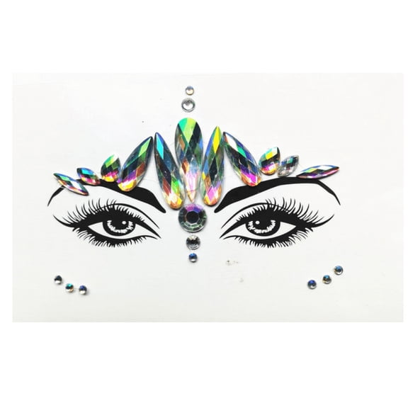 Acrylic Green Resin Diamond Face Sticker Rhinestone Face Sticker Crystal Diamond Eyebrow Sticker Diamond