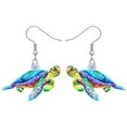 thumbnail image 1 of Acrylic Green Sea Turtle Earrings Ocean Animals Dangle Jewelry For Women Sea Lovers Charms Gifts, 1 of 6