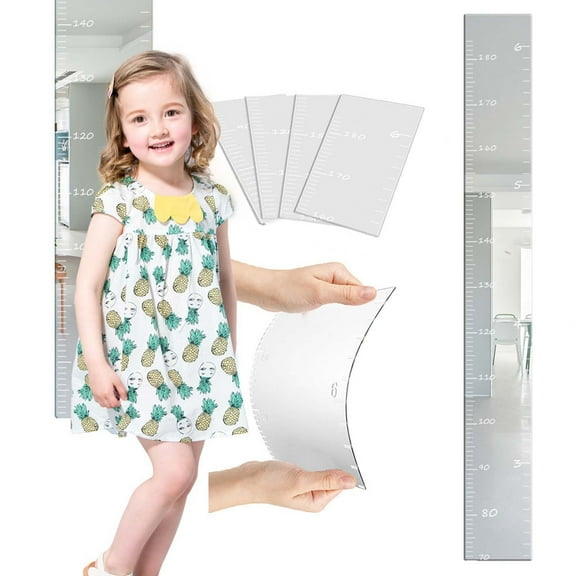 Acrylic Chart Mirror | Puzzle Piece Design | Shatterproof Wall-Mounted Height Measuring Chart | Includes Marker | Easy Install | 4 Pack Set | 30x15cm Each | Drawing Surface | Home Décor
