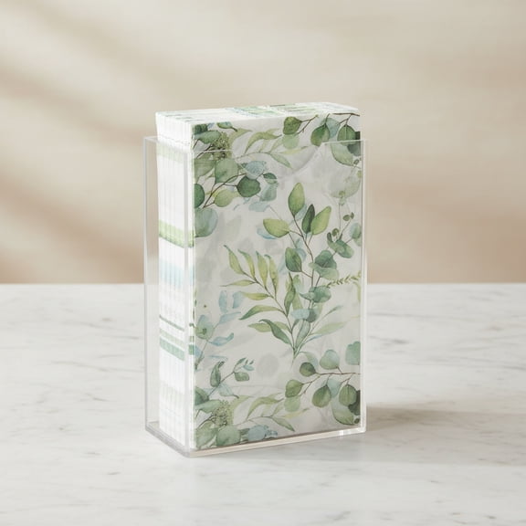 Acrylic Guest Towel Holder, Clear Vertical Napkin Dispenser Space Saving for Bathroom, Waterproof Disposable Hand Towel Box for Kitchen, Modern Dining Table Napkin Storage for Home Hotel Office