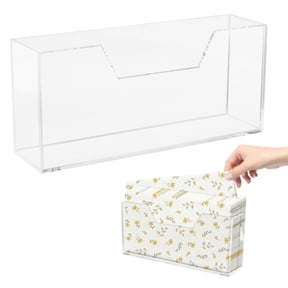 Acrylic Guest Towel Napkin Holder for Table, 2pcs Hand Towel Holder for Bathroom, Washbasin Side Waterproof Tissue Dispenser for Home, Kitchen, Restaurant and Hotel