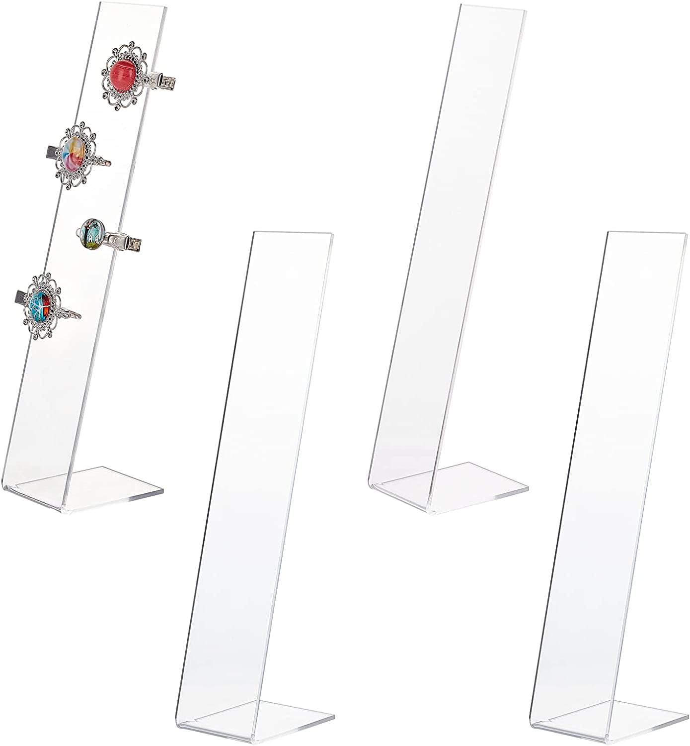 Counter Display Pin Acrylic Hair Pin Displays Stand Rectangle Clear 2x1-5/8x8 inch(5.1x4x20 ...