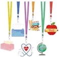 thumbnail image 1 of Acrylic Hall Pass Lanyards Cute Acrylic School Passes Set for Teachers Parents Classroom Passes for Bathroom, Library, Office and Nurse，Sets of 6, 1 of 4