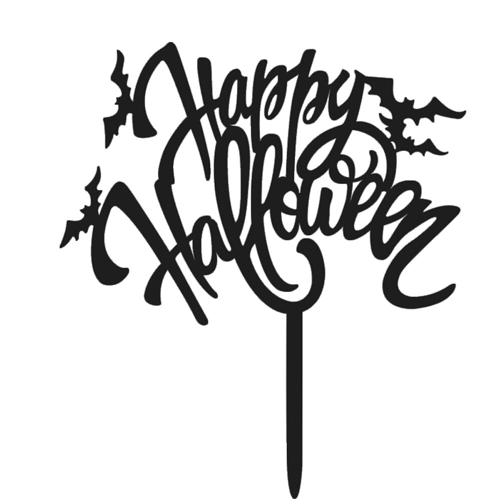 Acrylic Halloween Cake Topper Decorative Bat Happy Halloween Cake Picks
