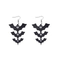 thumbnail image 1 of Acrylic Halloween Earrings Black Skull Bat Drop Dangle Earrings for Women Fun Cute Spooky Halloween Holiday Costume, 1 of 5