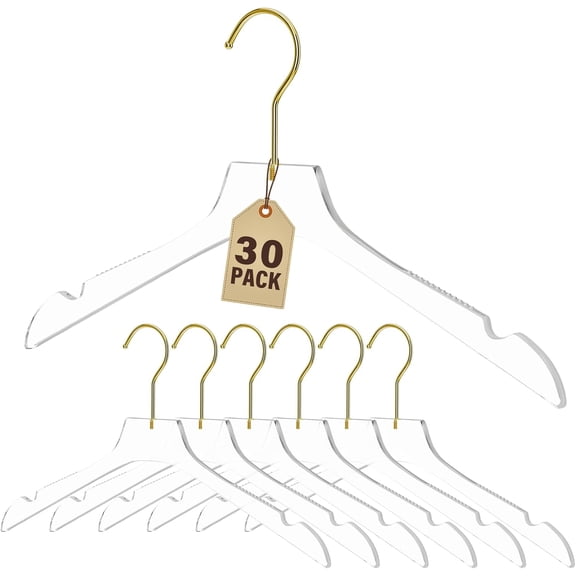 Acrylic Hangers 30 Pack, 15in Crystal Clear Heavy Duty
