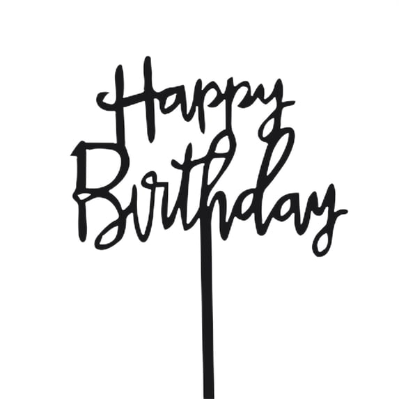 Acrylic Happy Birthday Cake Topper Set, 10 Pieces Black Party Dessert Decorations for Festive Celebrations and Bakery Projects