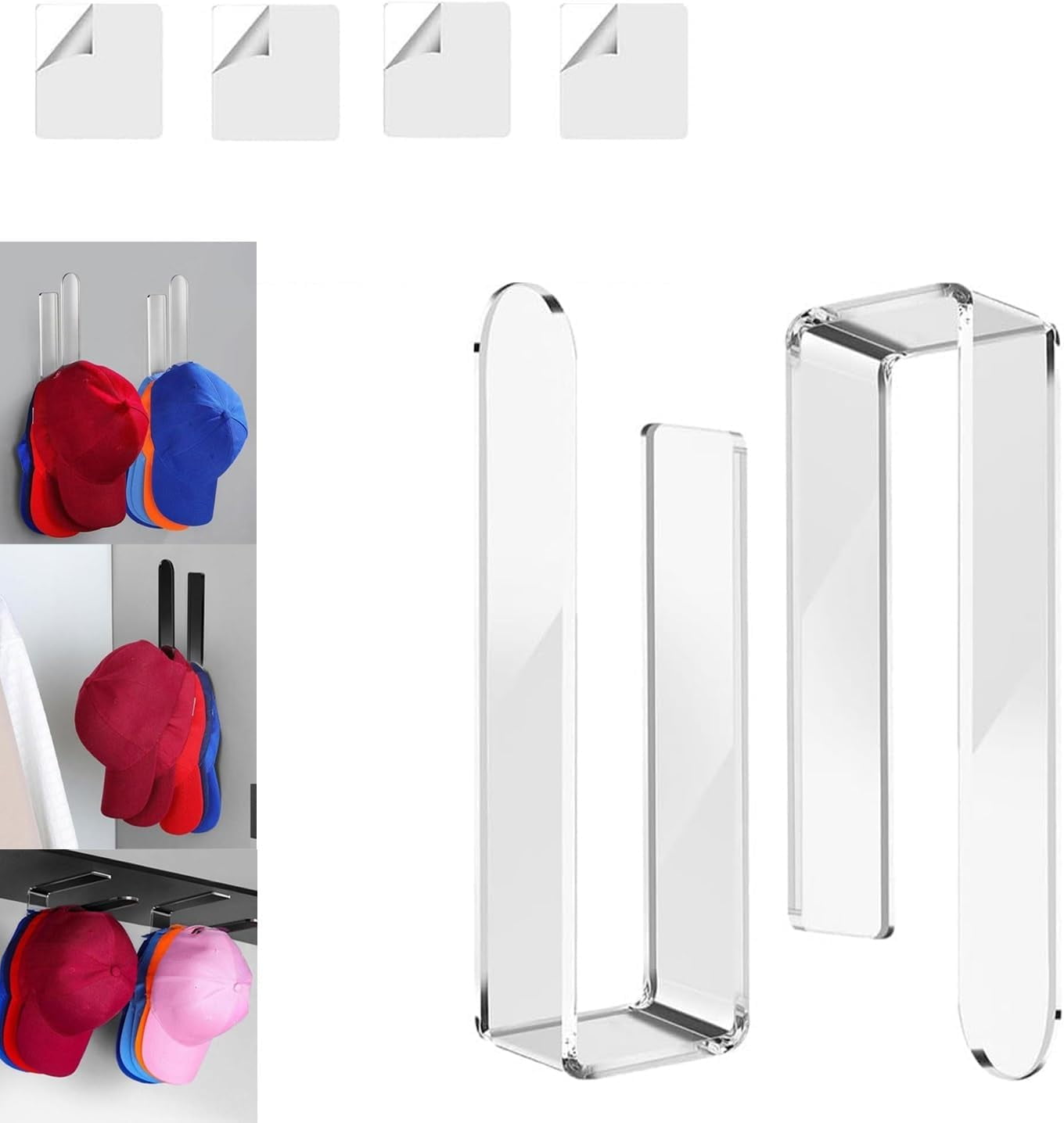 Easter Clearance Rack,Sturdy Acrylic Wall Mounted Hat Hook Baseball Hat Organizer Strong Adhesive Rack Multi Purpose Holder Sticky Storage For Cap Hanger 5deb776e 97a2 425c 9cee 94ebac8d76b2.a64aa9b126865334ee2fb5fe60a94e74 1 thumbnail image