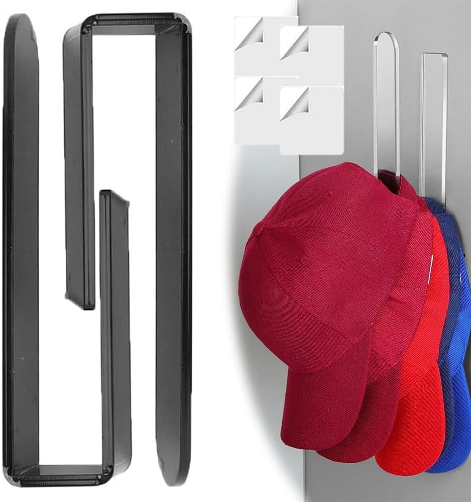 Acrylic Hat Organizer, Acrylic Hat Hooks for Wall, Adhesive Acrylic Hat ...