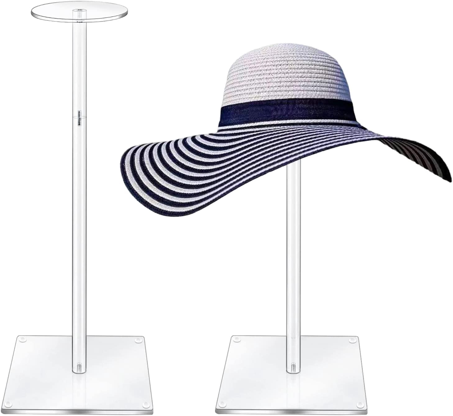 Acrylic Hat Stand and Wig Display Rack, 2pcs 17