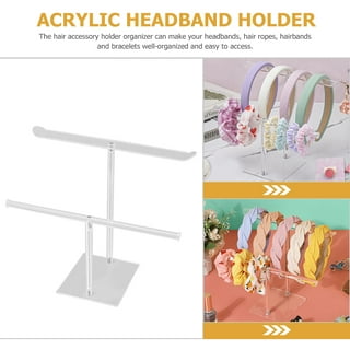 Winyuyby Headband Holder Organizer - Acrylic Headband Stand Display Rack  for Hairbands for Teens,Girls & Women 