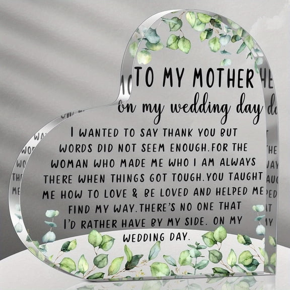 Acrylic Heart Decorative Plaque Mother Of The Bride Gift From Daughter Thank You Being The Best Mom Mom Keepsake Heartfelt Messages Tabletop Decoration Gift Mother On Daughter's Wedding Day 3.9x3.9