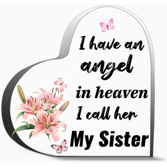 Acrylic Heart Gift Crystal Acrylic Glass Heart Memorial Gift Lily Butterfly Memory Gifts Sympathy Gi Heart Acrylic Decoration Gift For Couple Parent Women Mom Husband Wife