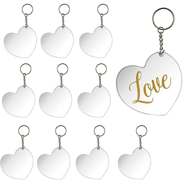 Acrylic Keychain Blank Heart Shape Vinyl Clear Key Chain Kit with Jump Ring  for DIY Craft Keychains Jewelry Earring Making Tool - AliExpress