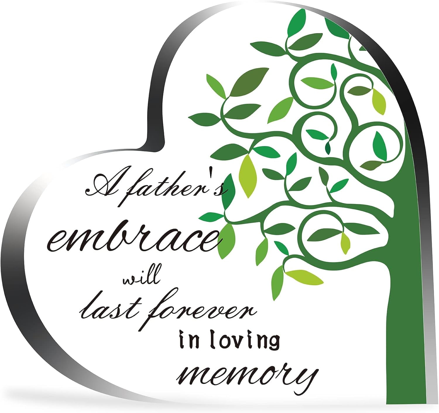 Acrylic Heart Memorial Gift A Father's Embrace Will Last Forever in ...