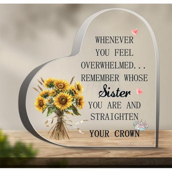 Personalized To My Daughter Heart Acrylic Plaque - Gift Idea For Daughter - Whenever You Feel Overwhelmed Remember main image 1