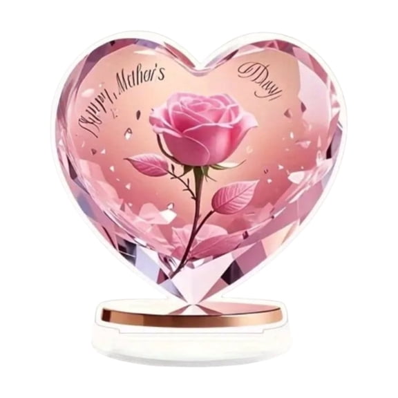 Acrylic Heart Shape Table Card - Romantic Display Stand