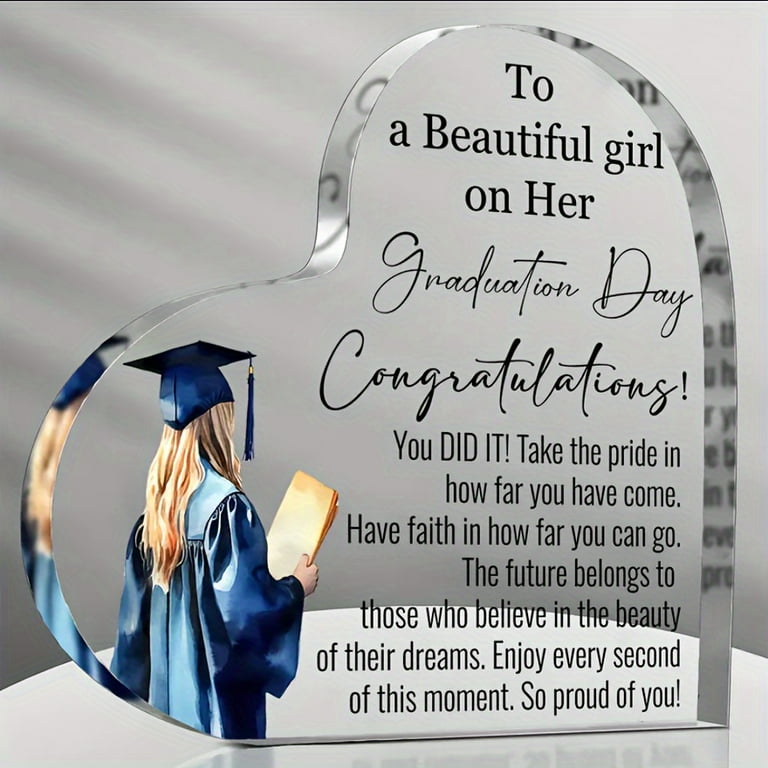 Acrylic Heart-Shaped Inspirational Graduation Gifts For Her Him