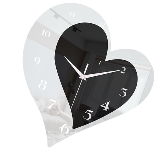 Acrylic Heart Wall Hanging Clock Silents Movement Decorative Clock for Elegant