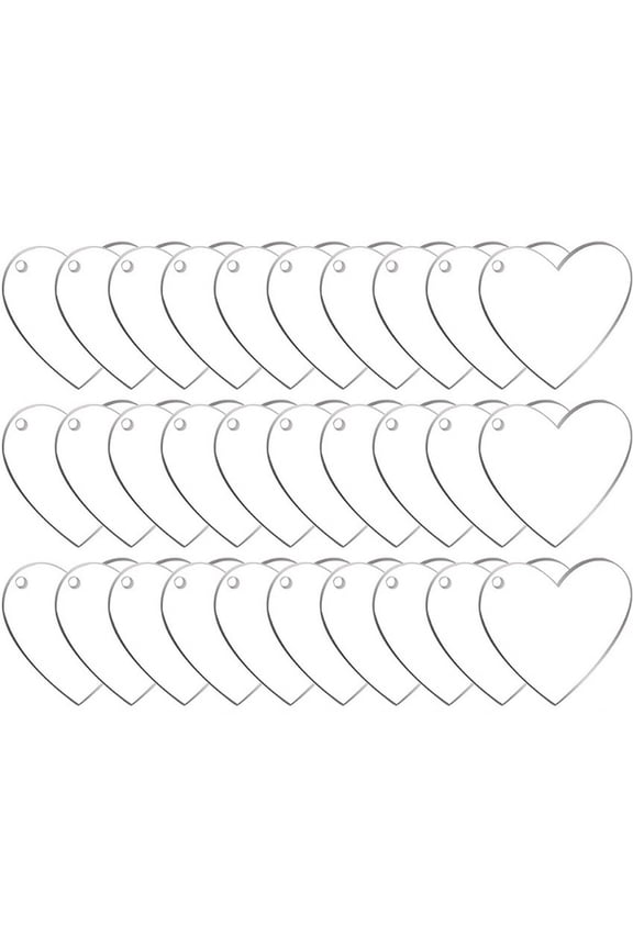 Acrylic Heart-shaped Keychain Blank Acrylic Heart-shaped Valentine's Day Diy Jewelry Crafts Party Decoration