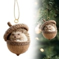 thumbnail image 1 of Acrylic Hedgehog Christmas Ornament, Multicolor 2D Flat Animal Tree Hanging Decor for Woodland Home Decoration, 1 of 9