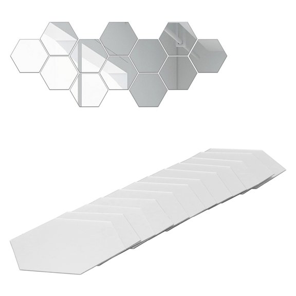 Acrylic Hexagonal Mirror Setting Wall Self Adhesive Stickers Decoration for Home Room 20cm
