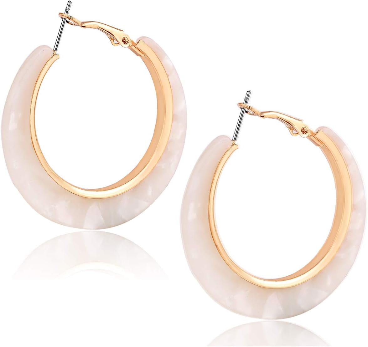 Acrylic Hoop Earrings for Women Resin Floral Earring Spring Summer Earrings  Beach Jewelry Statement Fashion Accessories, image size:1175x1109