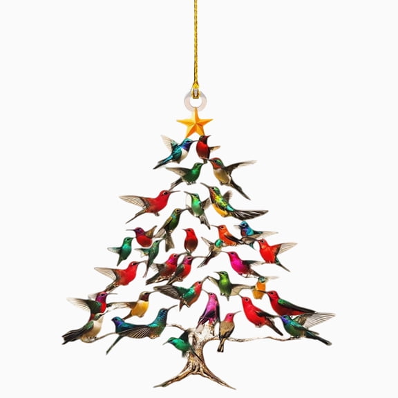 Acrylic Hummingbird Shaped Window Suncatcher Ornament, 3D Glitter Hanging Decor For Garden, Prism Rainbow Maker For Home Office Patio Gift, Iridescent