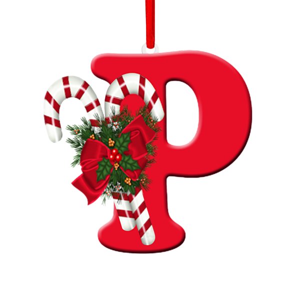 Acrylic Initial Letter Ornament Hanging Charm for Holiday Tree Party Personalized Gift Tag Window Decor and Backpack Pendant Accent for Letter Pendant and Holiday Party and Seasonal Home Decor