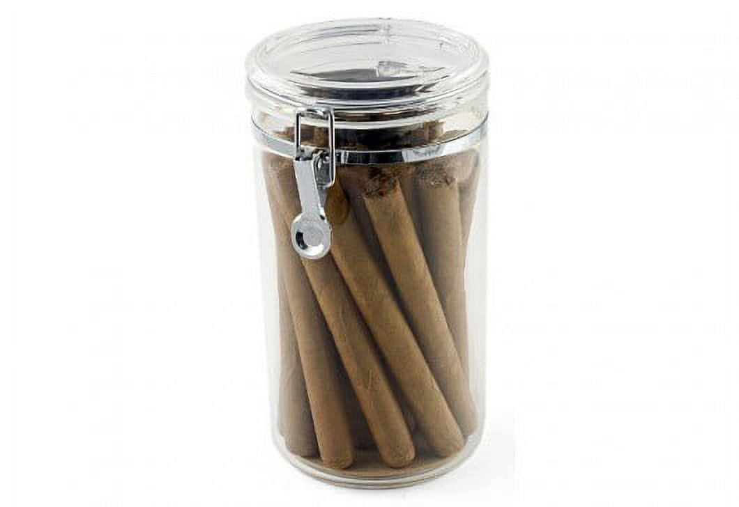Clear Acrylic Humidor Jar with Humidifier for 25 Cigars