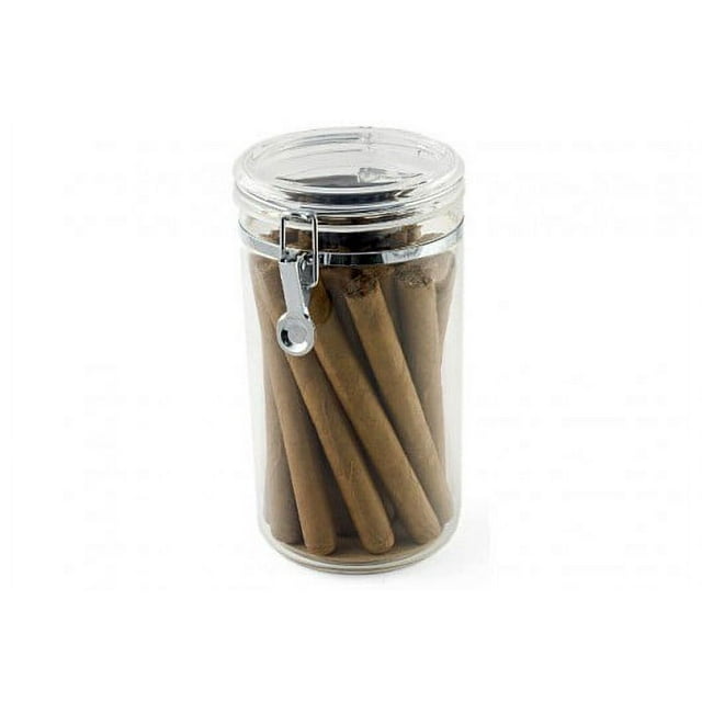 Acrylic Jar Cigar Humidor w/ Humidifier - Capacity: 25
