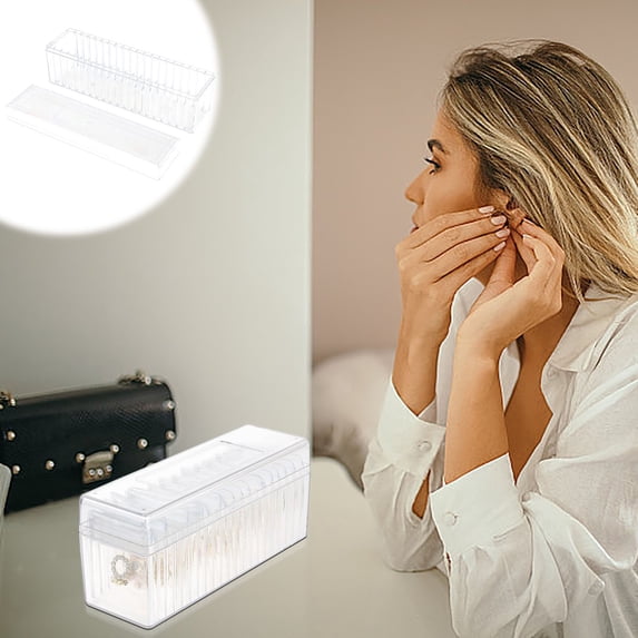 Acrylic Jewelry Box Organizer - Clear Jewelry Organizer Holder for Rings Earrings Necklaces - Transparent Jewelry Storage Case with 20 Sealed Bags - Home Travel Jewelry Display for Women