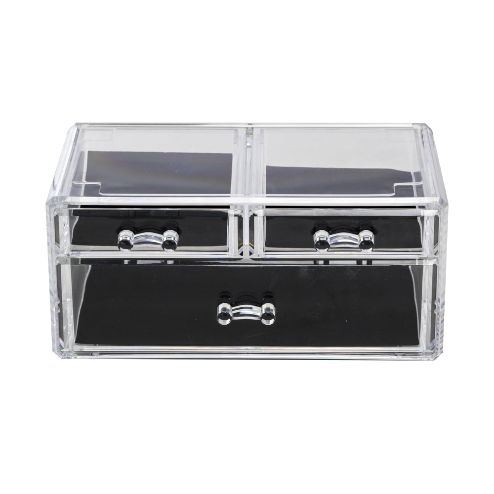 Acrylic Jewelry & Cosmetic Storage Display Box with 3 Drawers/Cosmetic Organizer
