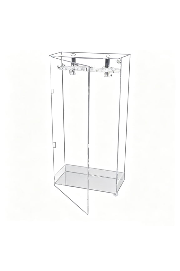 Acrylic Jewelry Display Case With Dust Cover, Necklace Bracelet Hanging Organizer Stand, Multi Functional Counter Storage Rack For Rings Earrings Accessories (Clear, 32*16*8.5CM)
