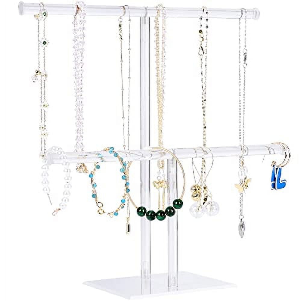 Acrylic Jewelry Display Holder, Necklace and Bracelet Hanging Organizer ...